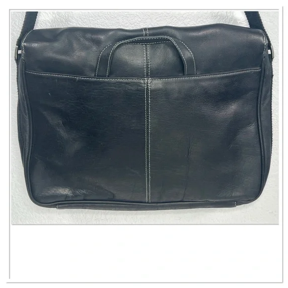 Kenneth Cole Leather and Canvas Crossbody Messenger Laptop Bag